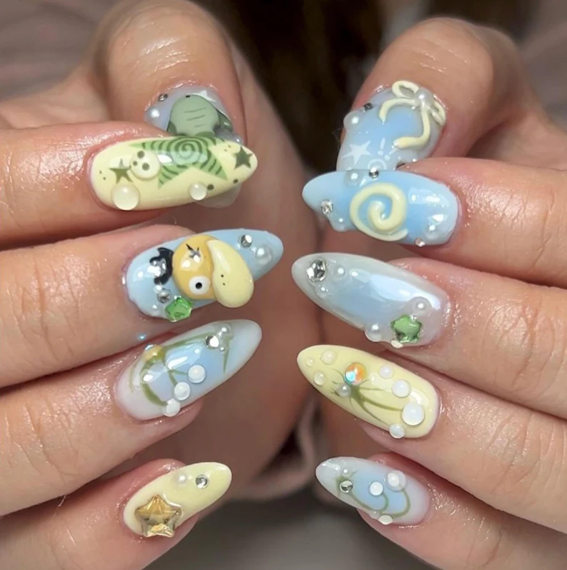 press on nails, custom press on nails, fake nails, Nails Art, stained glass nails, gold press on nails, 3d press on nails, luxury press on nails, handmade press on nails