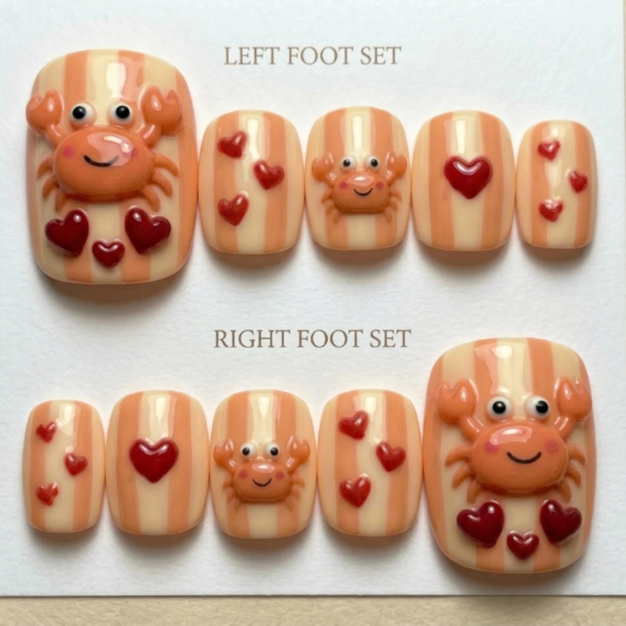 nautical orange, stripe pedicure, press on nails, custom press on nails, fake nails, Nails Art, stained glass nails, gold press on nails, 3d press on nails, luxury press on nails, handmade press on nails