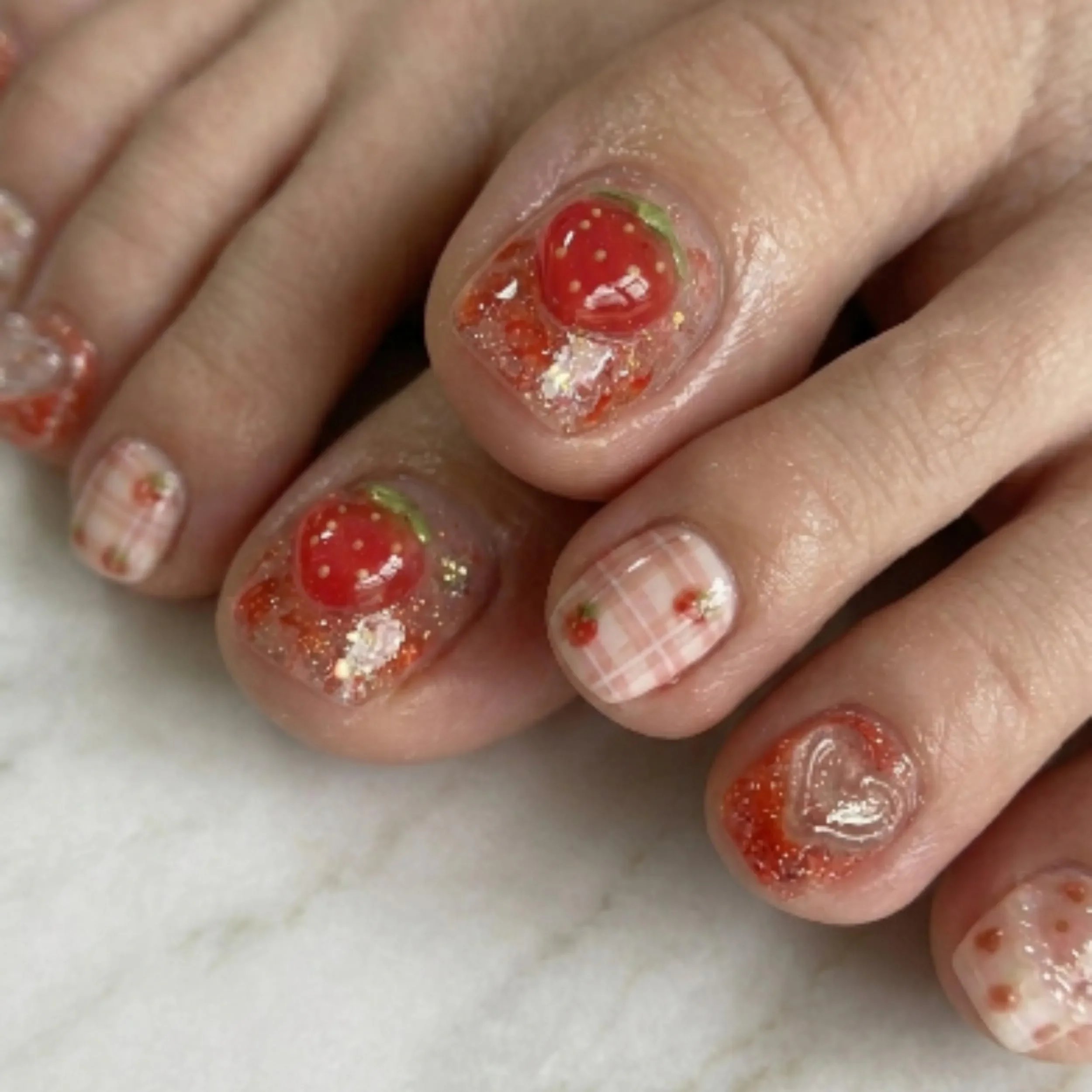 summer toe nails, glitter toe nails, press on nails, custom press on nails, fake nails, Nails Art, stained glass nails, gold press on nails, 3d press on nails, luxury press on nails, handmade press on nails