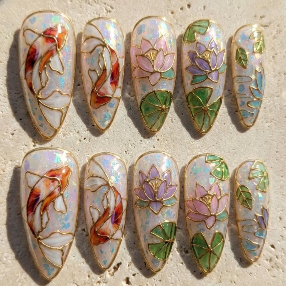 press on nails, custom press on nails, fake nails, Nails Art, stained glass nails, gold press on nails, 3d press on nails, luxury press on nails, handmade press on nails