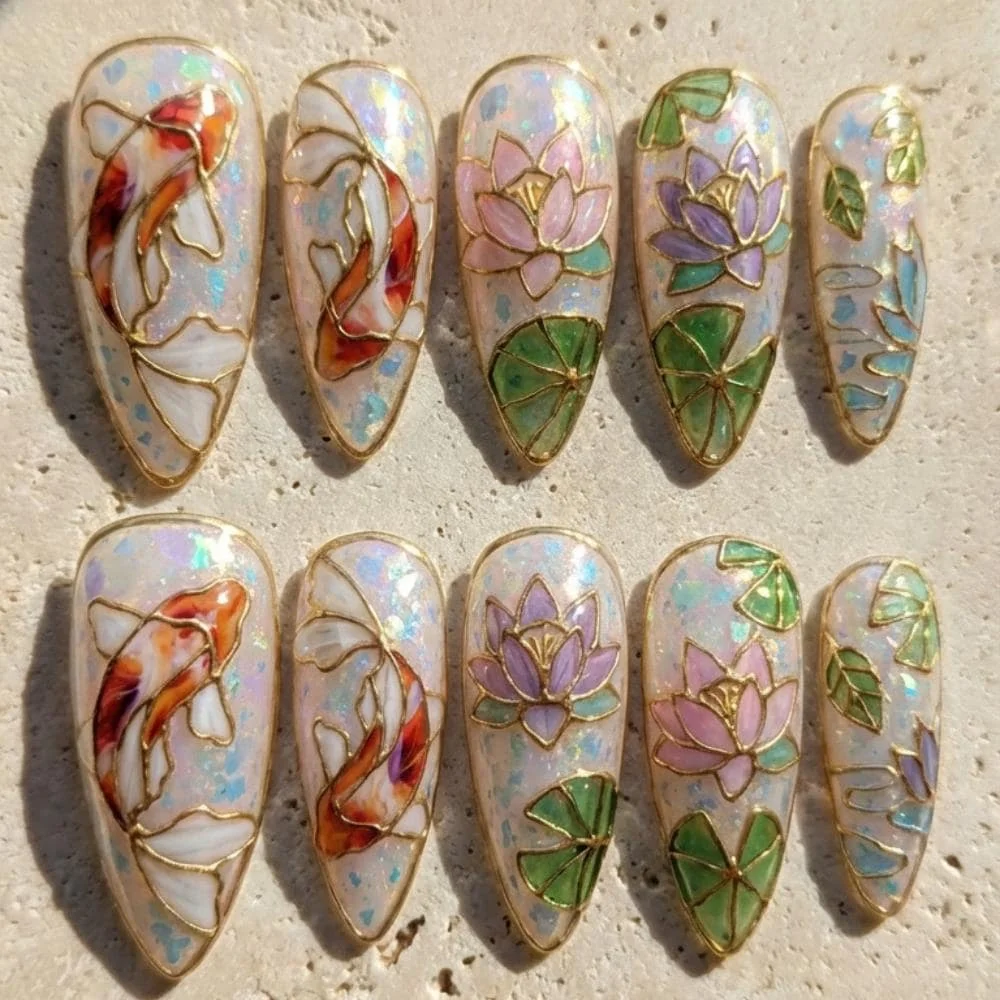press on nails, custom press on nails, fake nails, Nails Art, stained glass nails, gold press on nails, 3d press on nails, luxury press on nails, handmade press on nails