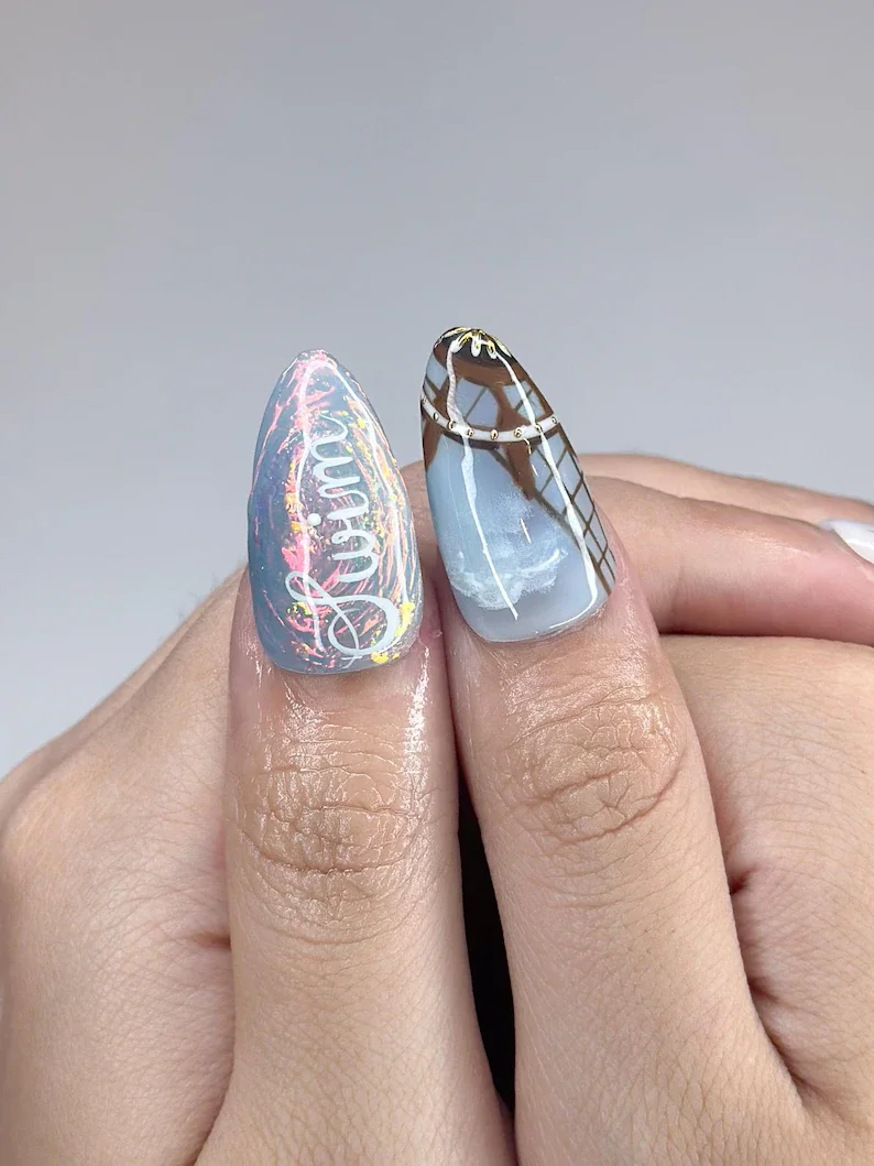press on nails, custom press on nails, fake nails, Nails Art, stained glass nails, gold press on nails, 3d press on nails, luxury press on nails, handmade press on nails