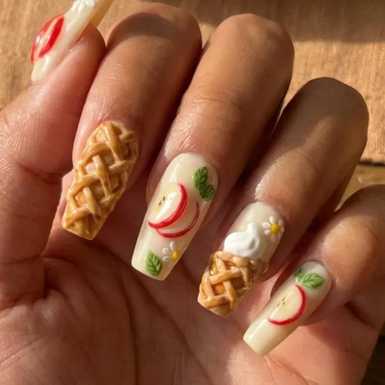 novelty press ons, sweet themed nails, press on nails, custom press on nails, fake nails, Nails Art, stained glass nails, gold press on nails, 3d press on nails, luxury press on nails, handmade press on nails