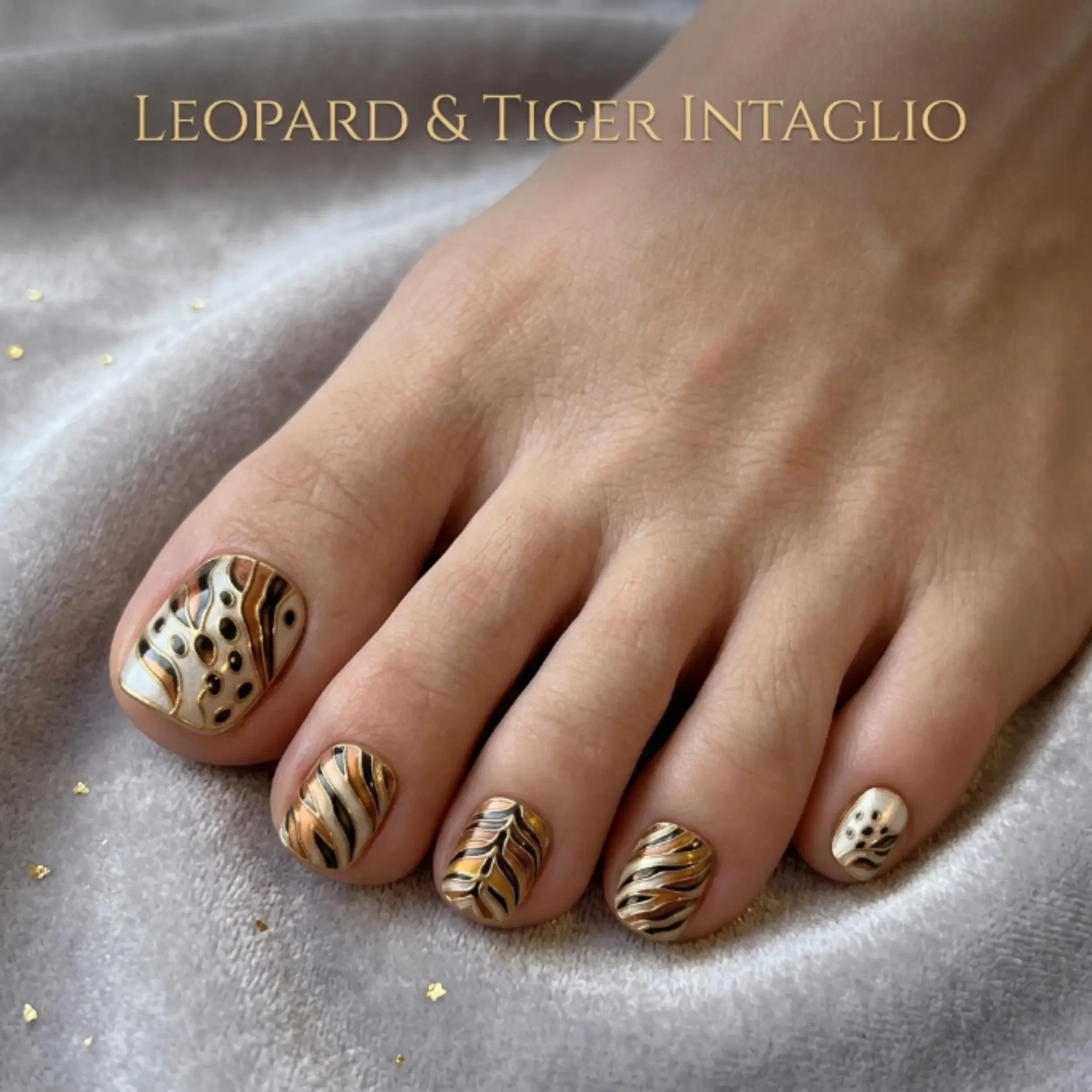 animal print pedi, press on toes, press on nails, custom press on nails, fake nails, Nails Art, stained glass nails, gold press on nails, 3d press on nails, luxury press on nails, handmade press on nails