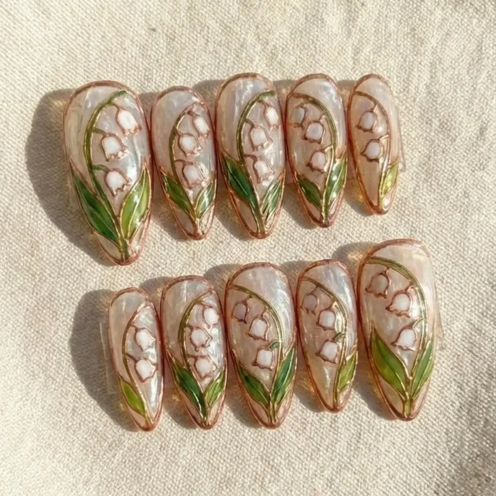 stained glass nails, floral nail art, press on nails, custom press on nails, fake nails, Nails Art, gold press on nails, 3d press on nails, luxury press on nails, handmade press on nails