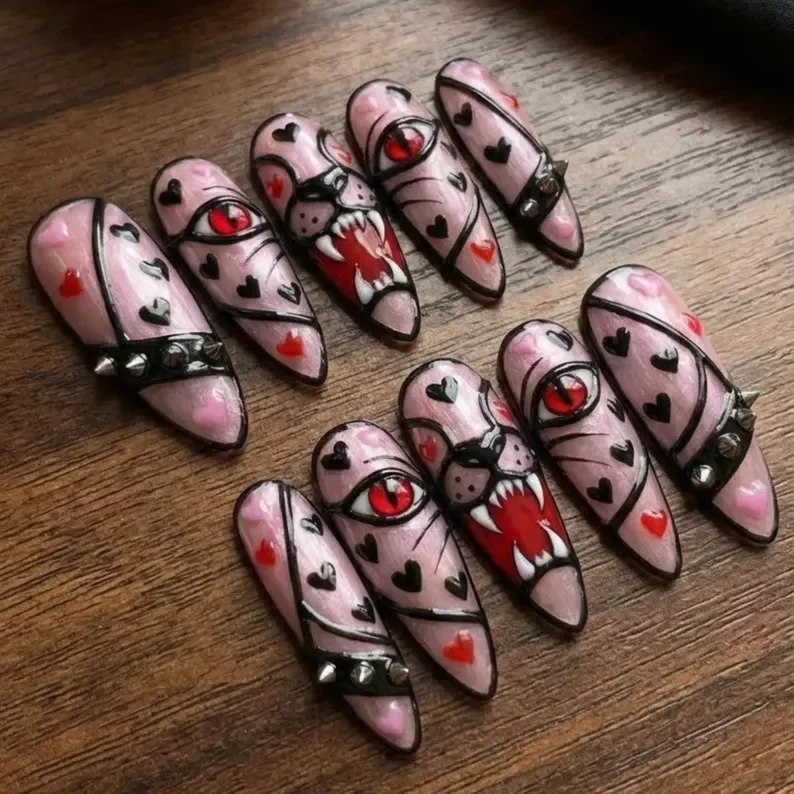 3D nail art, stained glass nail art, press on nails, custom press on nails, fake nails, Nails Art, stained glass nails, gold press on nails, 3d press on nails, luxury press on nails, handmade press on nails
