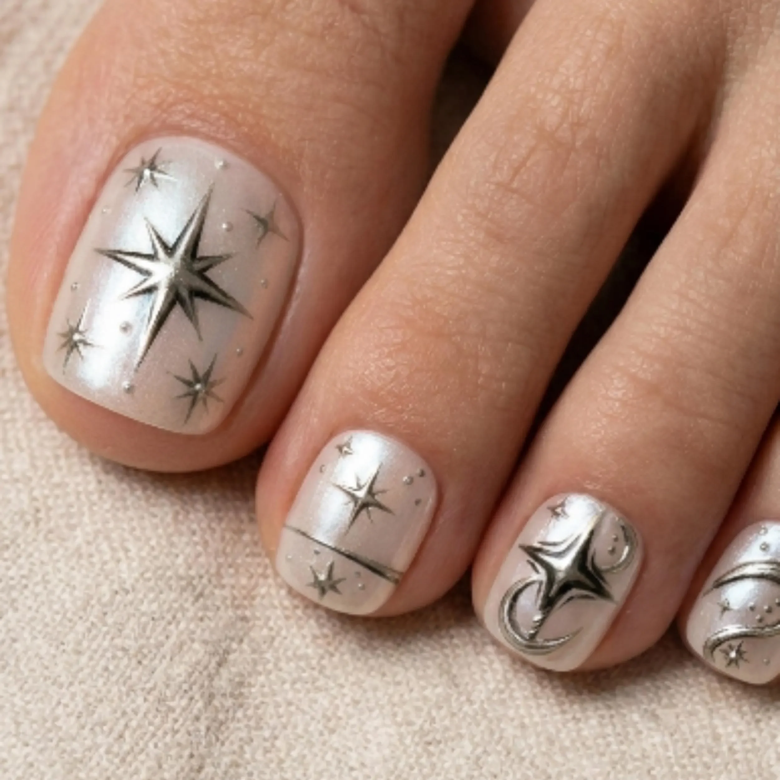 silver chrome, press on toes, press on nails, custom press on nails, fake nails, Nails Art, stained glass nails, gold press on nails, 3d press on nails, luxury press on nails, handmade press on nails