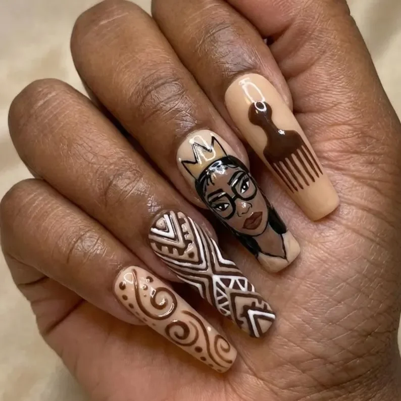luxury 3D nails, empowerment press ons, press on nails, custom press on nails, fake nails, Nails Art, stained glass nails, gold press on nails, 3d press on nails, luxury press on nails, handmade press on nails