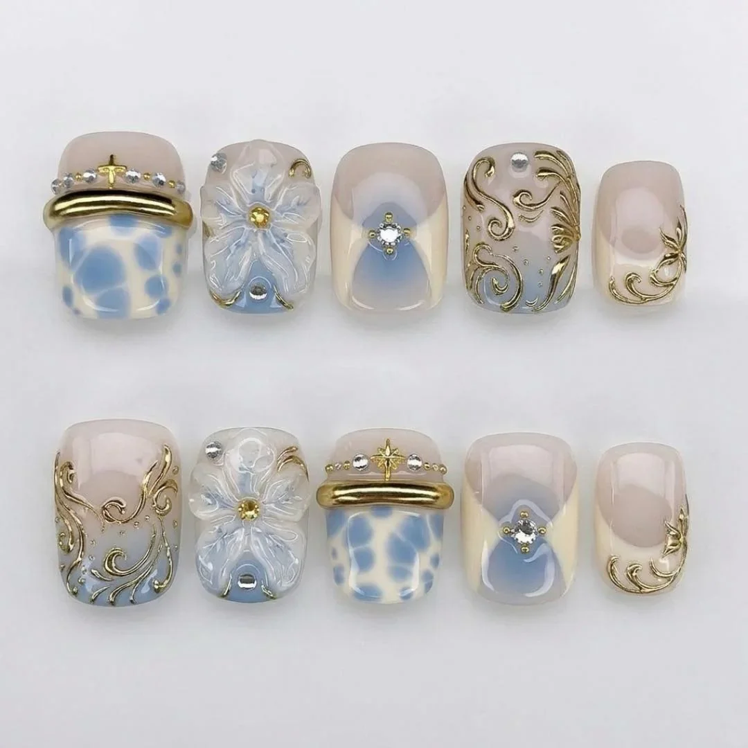 press on nails, custom press on nails, fake nails, Nails Art, stained glass nails, gold press on nails, 3d press on nails, luxury press on nails, handmade press on nails