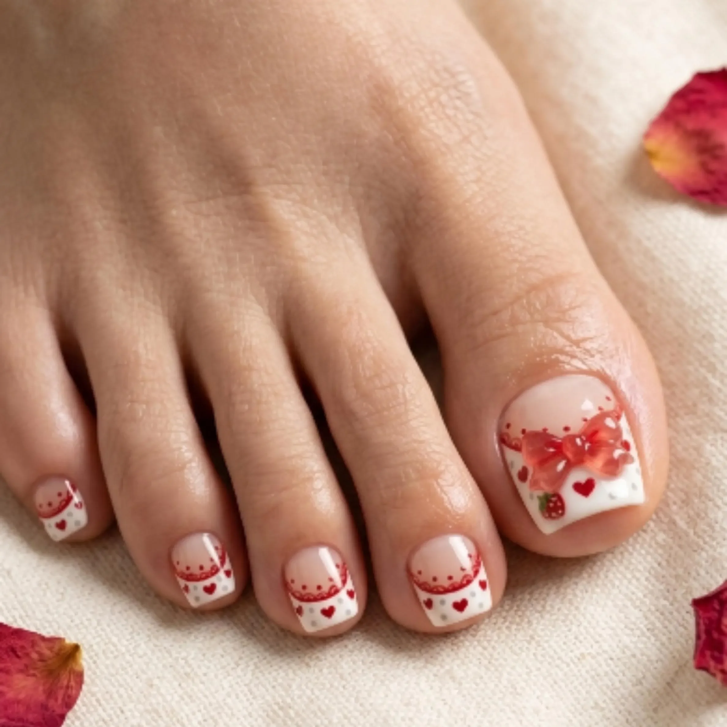 heart pedicure, press on nails, custom press on nails, fake nails, Nails Art, stained glass nails, gold press on nails, 3d press on nails, luxury press on nails, handmade press on nails