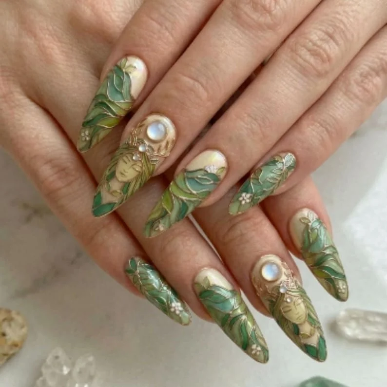 press on nails, custom press on nails, fake nails, Nails Art, stained glass nails, gold press on nails, 3d press on nails, luxury press on nails, handmade press on nails