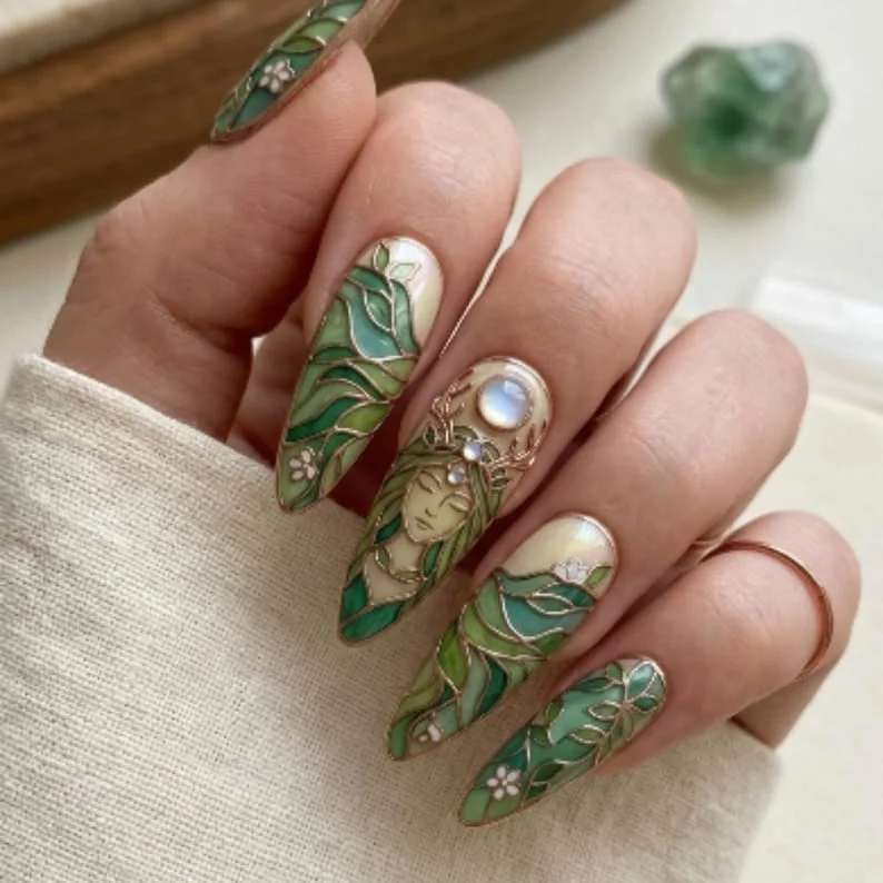 press on nails, custom press on nails, fake nails, Nails Art, stained glass nails, gold press on nails, 3d press on nails, luxury press on nails, handmade press on nails