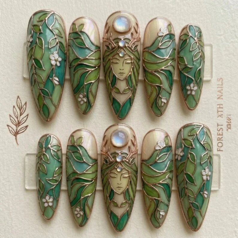 press on nails, custom press on nails, fake nails, Nails Art, stained glass nails, gold press on nails, 3d press on nails, luxury press on nails, handmade press on nails