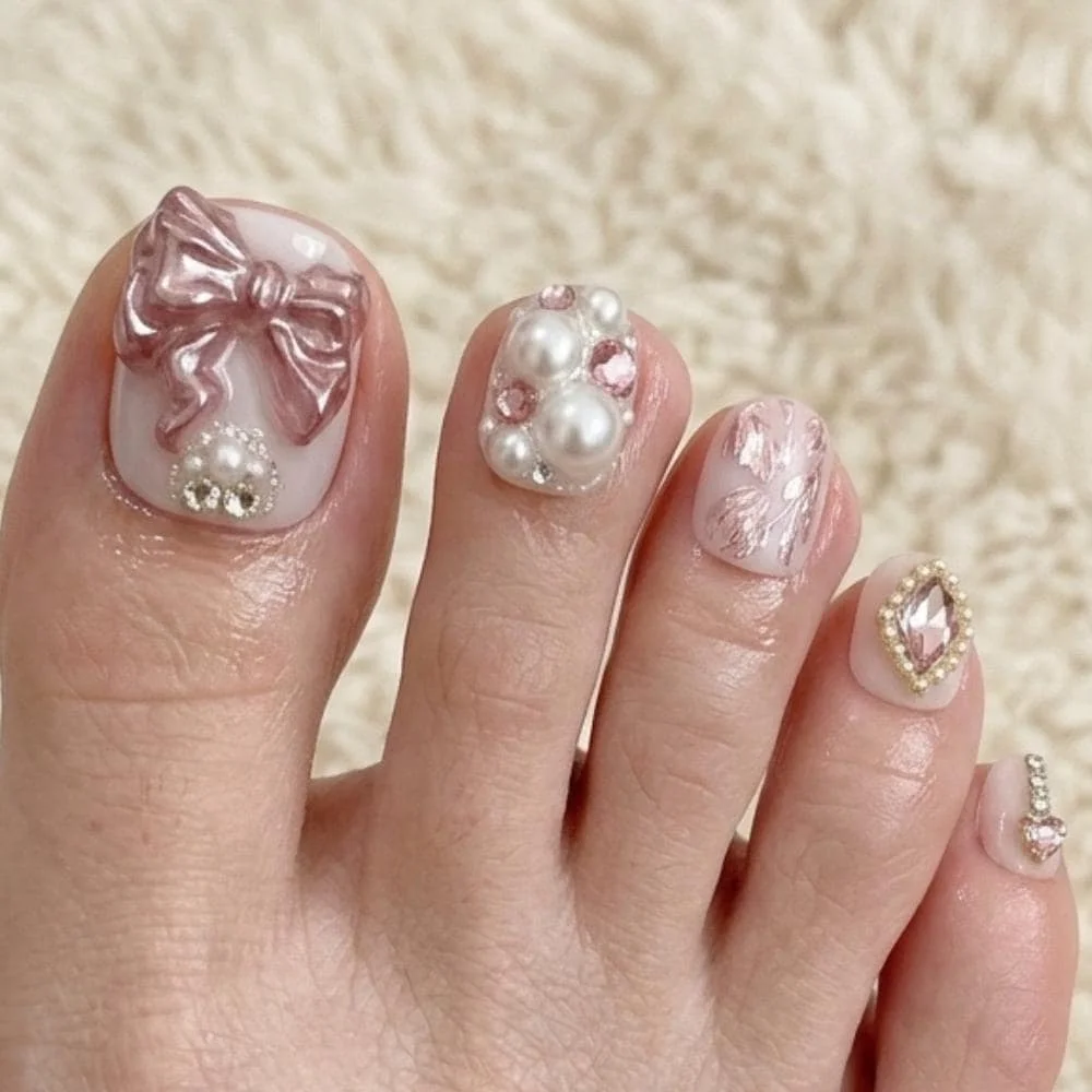 3D bow nails, luxury fake nails, press on nails, custom press on nails, fake nails, Nails Art, stained glass nails, gold press on nails, 3d press on nails, luxury press on nails, handmade press on nails