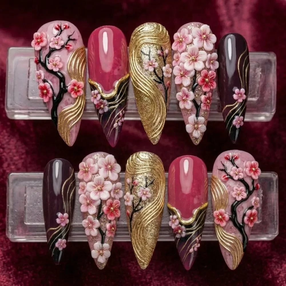 press on nails, custom press on nails, fake nails, Nails Art, stained glass nails, gold press on nails, 3d press on nails, luxury press on nails, handmade press on nails