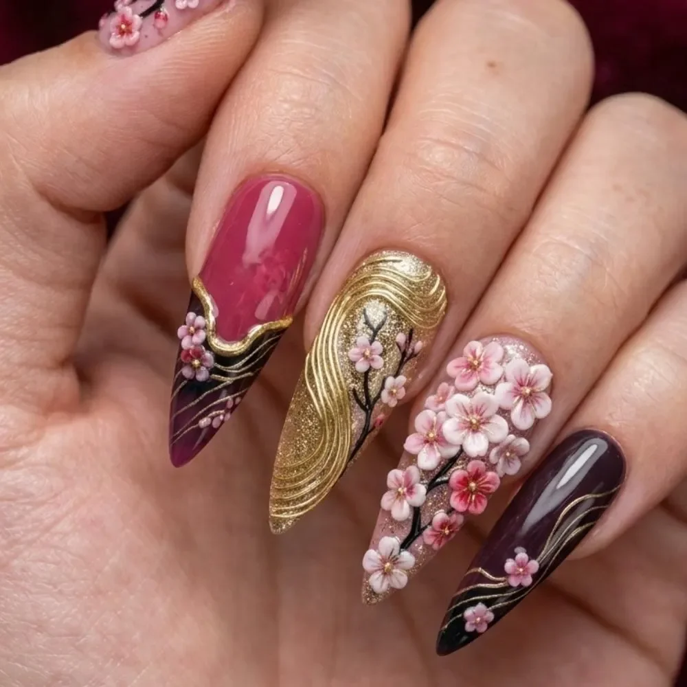 press on nails, custom press on nails, fake nails, Nails Art, stained glass nails, gold press on nails, 3d press on nails, luxury press on nails, handmade press on nails