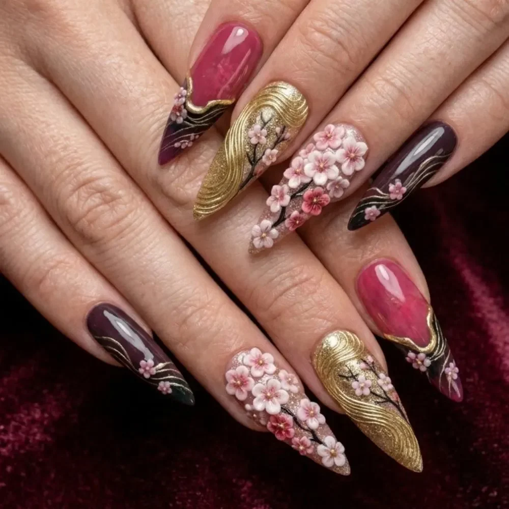 press on nails, custom press on nails, fake nails, Nails Art, stained glass nails, gold press on nails, 3d press on nails, luxury press on nails, handmade press on nails
