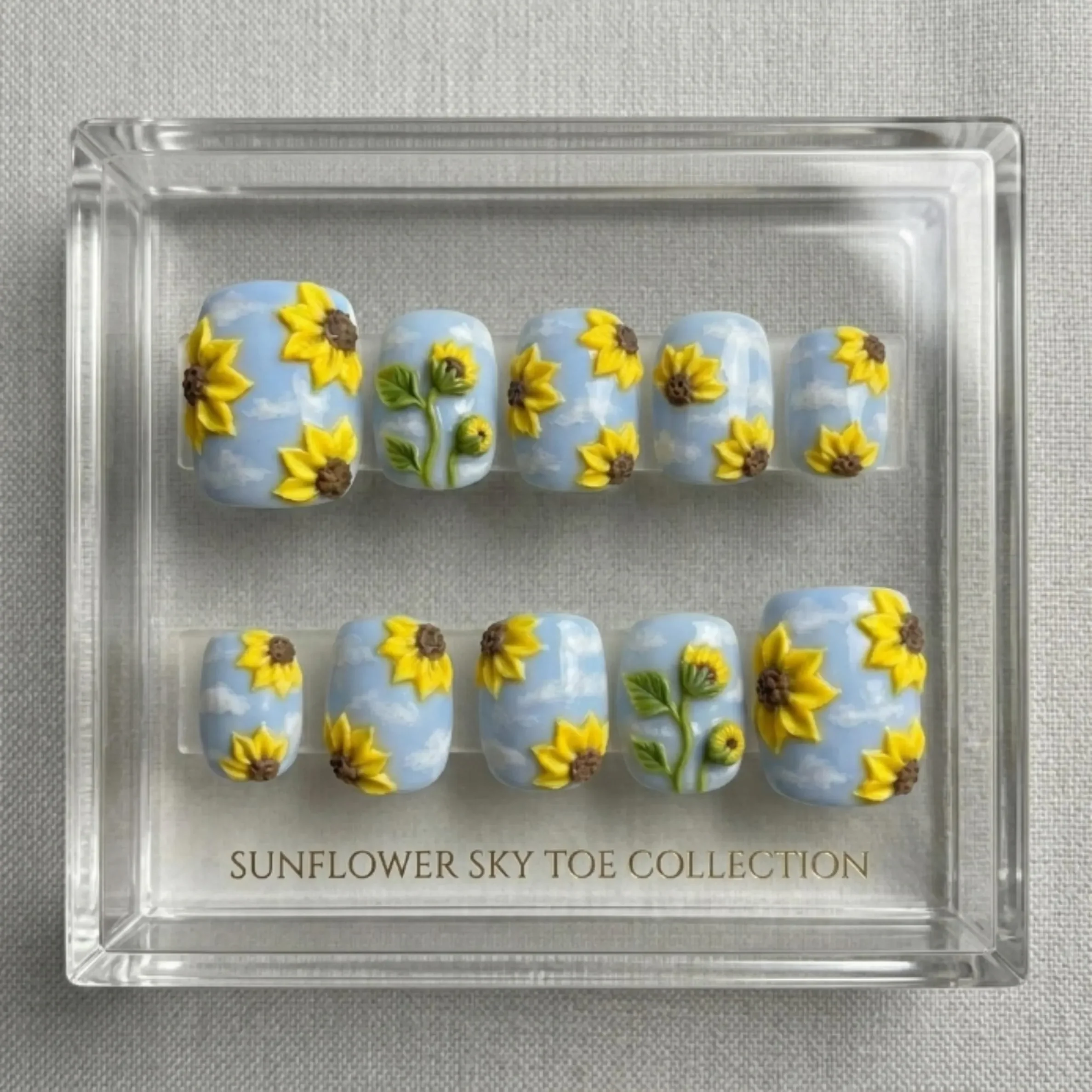 luxury 3D, sunny sky, press on nails, custom press on nails, fake nails, Nails Art, stained glass nails, gold press on nails, 3d press on nails, luxury press on nails, handmade press on nails