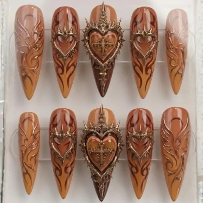 press on nails, custom press on nails, fake nails, Nails Art, stained glass nails, gold press on nails, 3d press on nails, luxury press on nails, handmade press on nails