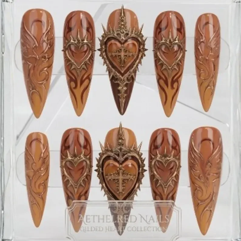press on nails, custom press on nails, fake nails, Nails Art, stained glass nails, gold press on nails, 3d press on nails, luxury press on nails, handmade press on nails