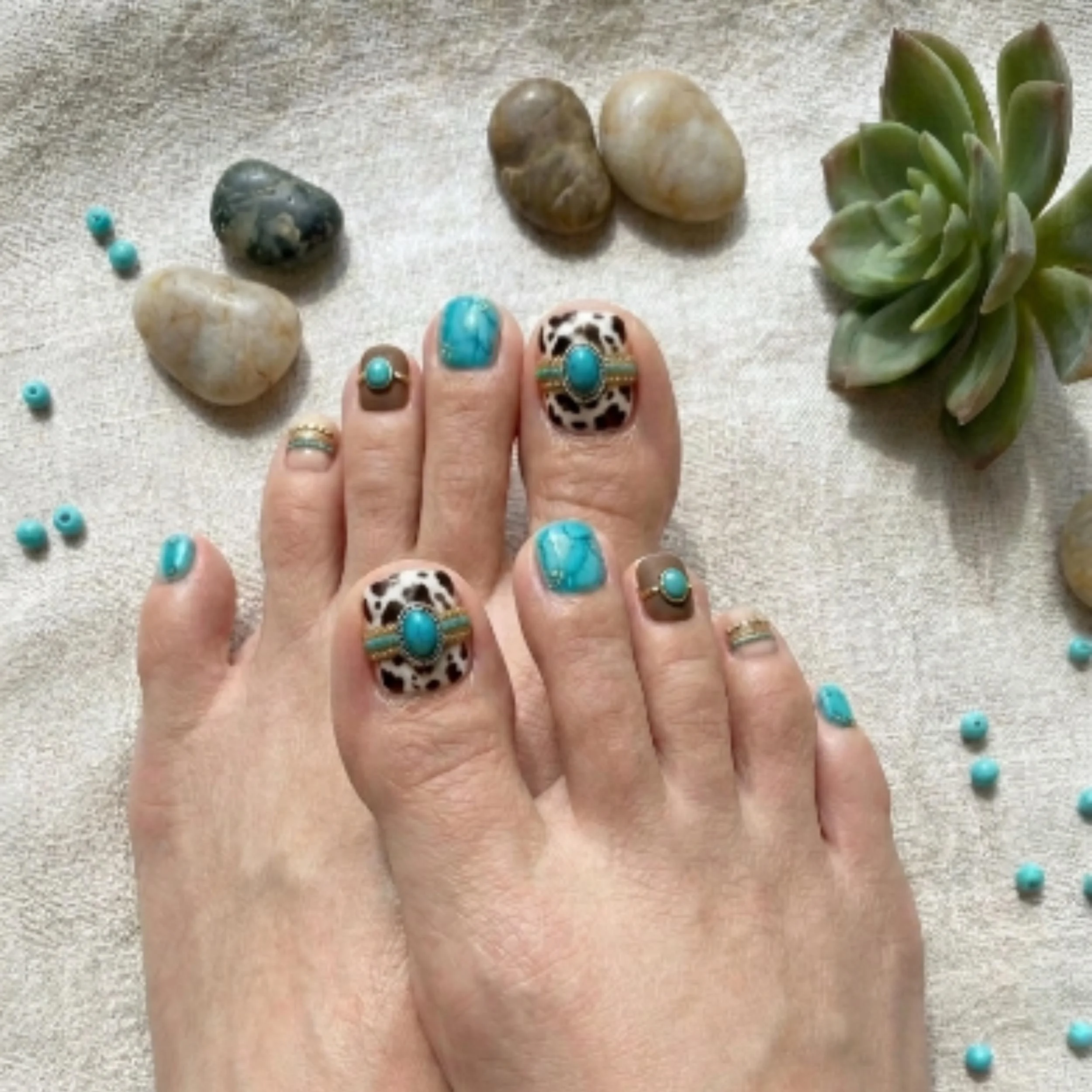 luxury desert jewelry, 3D turquoise, press on nails, custom press on nails, fake nails, Nails Art, stained glass nails, gold press on nails, 3d press on nails, luxury press on nails, handmade press on nails