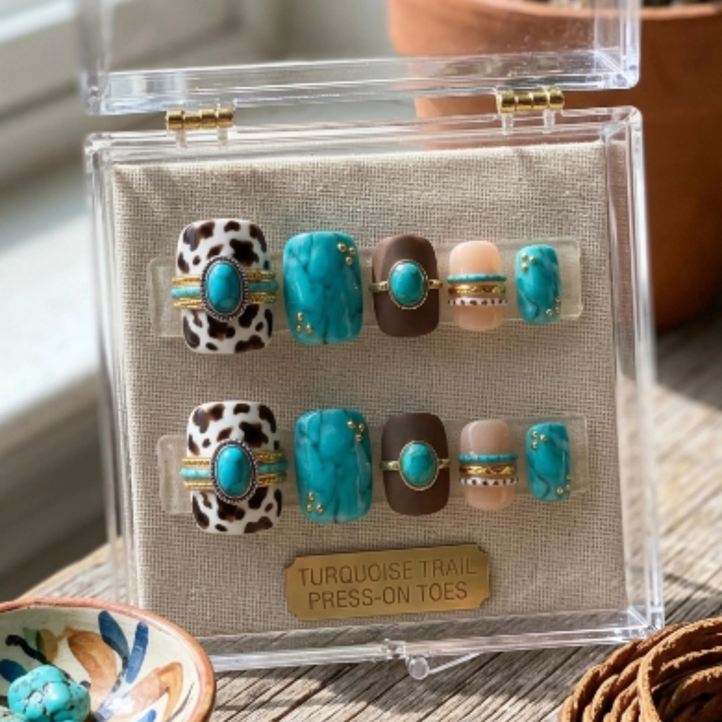 cow print pedicure, luxury desert jewelry, press on nails, custom press on nails, fake nails, Nails Art, stained glass nails, gold press on nails, 3d press on nails, luxury press on nails, handmade press on nails