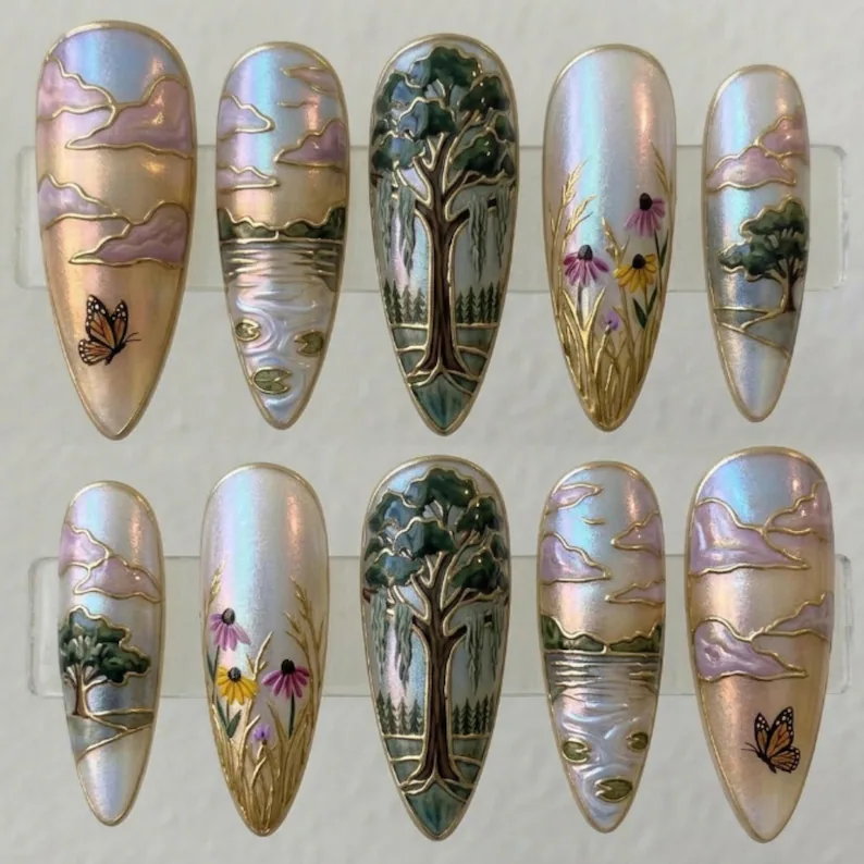 press on nails, custom press on nails, fake nails, Nails Art, stained glass nails, gold press on nails, 3d press on nails, luxury press on nails, handmade press on nails