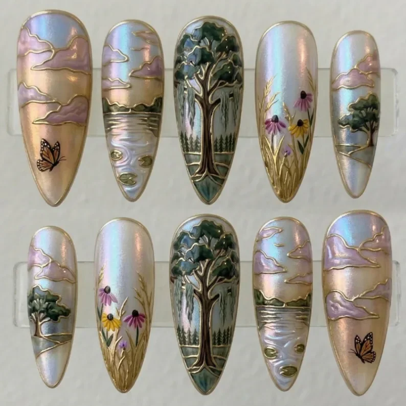 press on nails, custom press on nails, fake nails, Nails Art, stained glass nails, gold press on nails, 3d press on nails, luxury press on nails, handmade press on nails