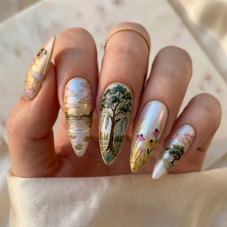 press on nails, custom press on nails, fake nails, Nails Art, stained glass nails, gold press on nails, 3d press on nails, luxury press on nails, handmade press on nails