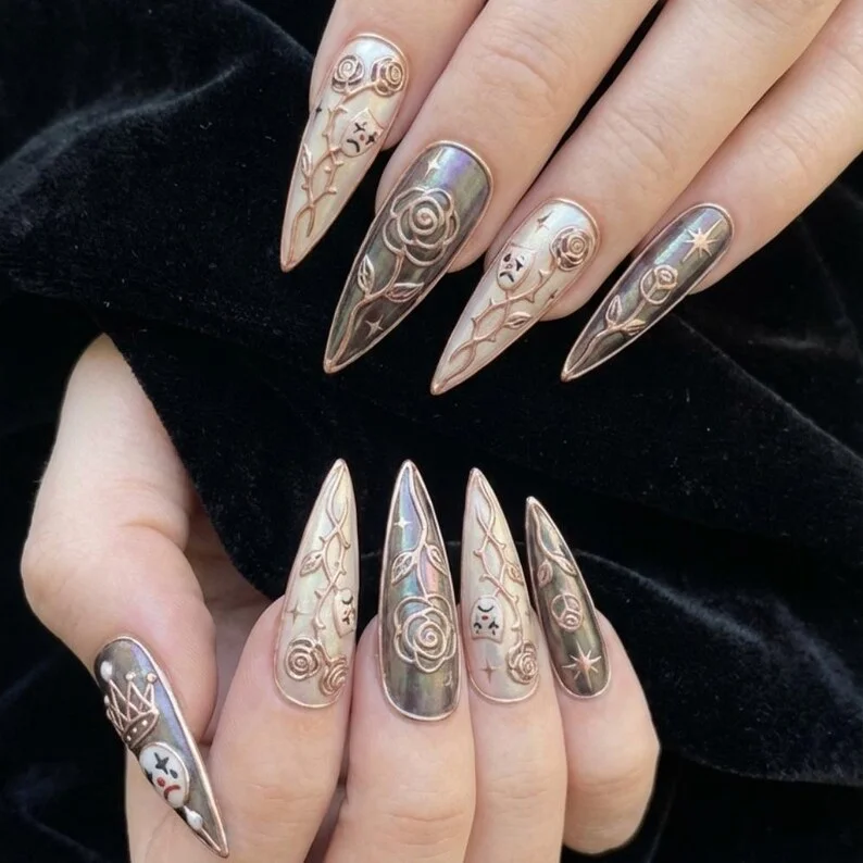 press on nails, custom press on nails, fake nails, Nails Art, stained glass nails, gold press on nails, 3d press on nails, luxury press on nails, handmade press on nails