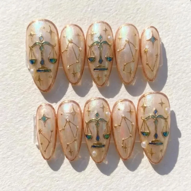 press on nails, custom press on nails, fake nails, Nails Art, stained glass nails, gold press on nails, 3d press on nails, luxury press on nails, handmade press on nails