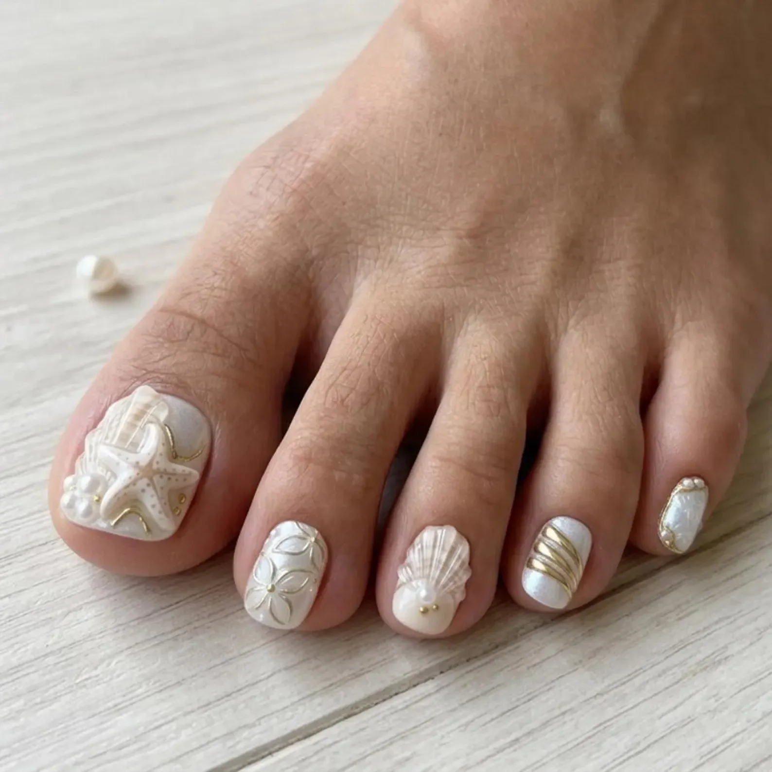 3D starfish, jellyfish shell, press on nails, custom press on nails, fake nails, Nails Art, stained glass nails, gold press on nails, 3d press on nails, luxury press on nails, handmade press on nails