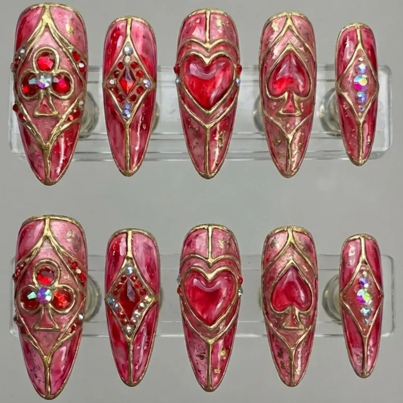 press on nails, custom press on nails, fake nails, Nails Art, stained glass nails, gold press on nails, 3d press on nails, luxury press on nails, handmade press on nails