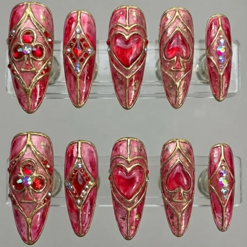 press on nails, custom press on nails, fake nails, Nails Art, stained glass nails, gold press on nails, 3d press on nails, luxury press on nails, handmade press on nails