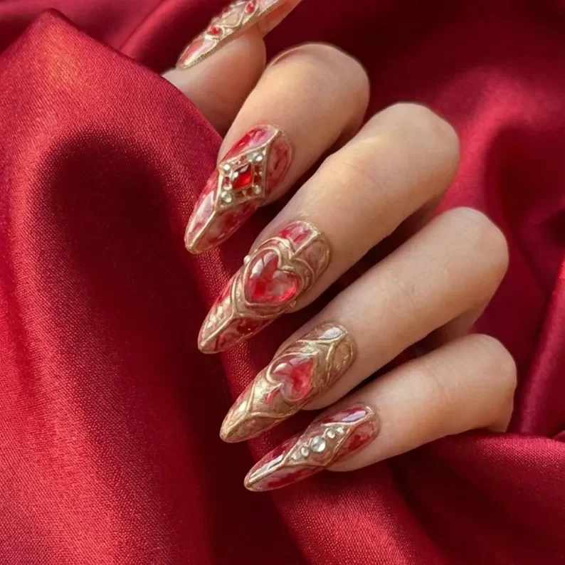 press on nails, custom press on nails, fake nails, Nails Art, stained glass nails, gold press on nails, 3d press on nails, luxury press on nails, handmade press on nails