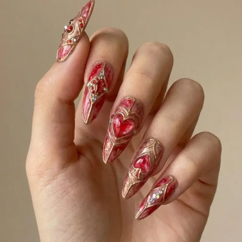 press on nails, custom press on nails, fake nails, Nails Art, stained glass nails, gold press on nails, 3d press on nails, luxury press on nails, handmade press on nails