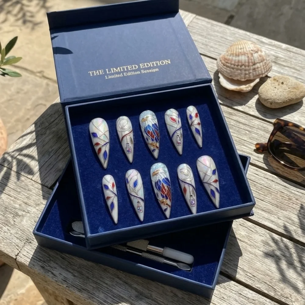 luxury stained glass, bald eagle nails, press on nails, custom press on nails, fake nails, Nails Art, stained glass nails, gold press on nails, 3d press on nails, luxury press on nails, handmade press on nails