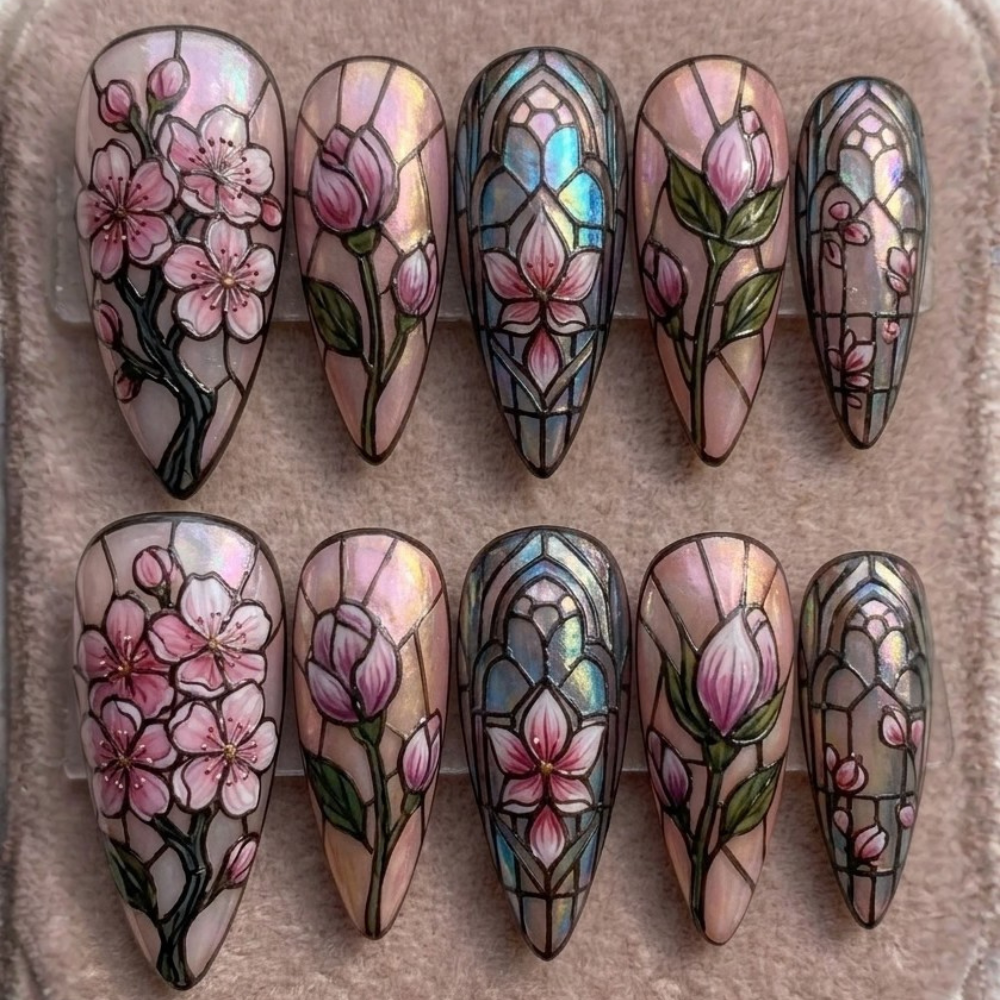 press on nails, custom press on nails, fake nails, Nails Art, stained glass nails, gold press on nails, 3d press on nails, luxury press on nails, handmade press on nails