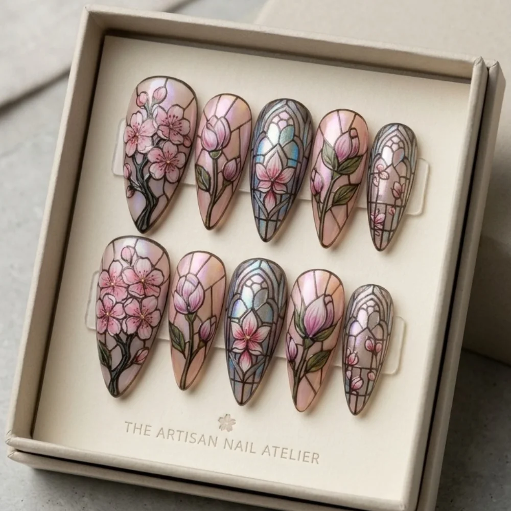 press on nails, custom press on nails, fake nails, Nails Art, stained glass nails, gold press on nails, 3d press on nails, luxury press on nails, handmade press on nails
