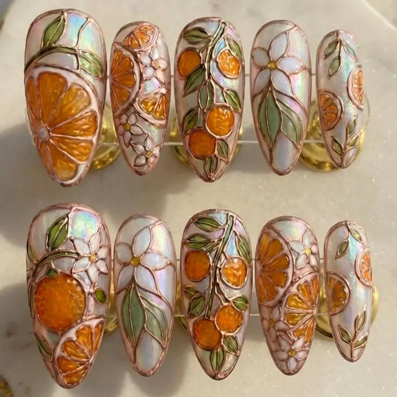 press on nails, custom press on nails, fake nails, Nails Art, stained glass nails, gold press on nails, 3d press on nails, luxury press on nails, handmade press on nails