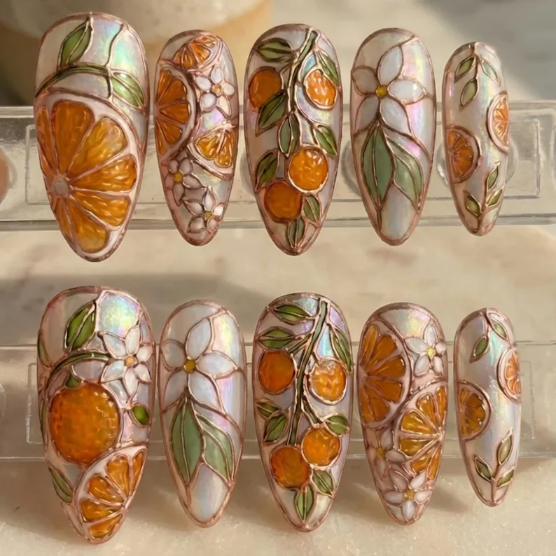 press on nails, custom press on nails, fake nails, Nails Art, stained glass nails, gold press on nails, 3d press on nails, luxury press on nails, handmade press on nails