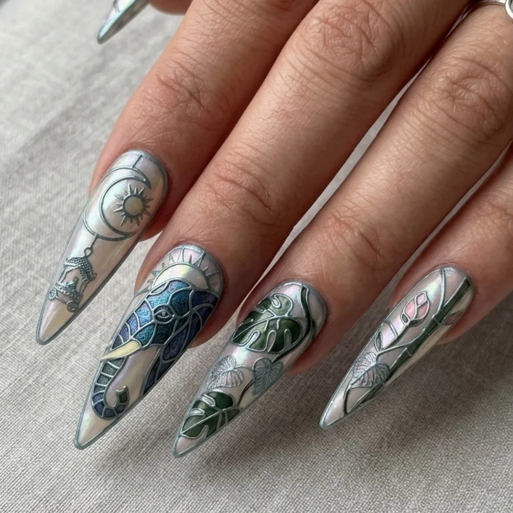 press on nails, custom press on nails, fake nails, Nails Art, stained glass nails, gold press on nails, 3d press on nails, luxury press on nails, handmade press on nails
