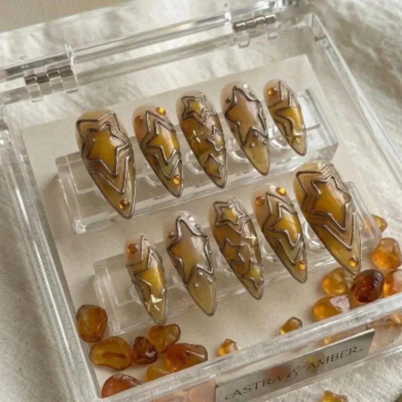 press on nails, custom press on nails, fake nails, Nails Art, stained glass nails, gold press on nails, 3d press on nails, luxury press on nails, handmade press on nails