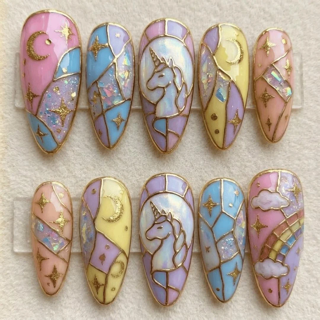 press on nails, custom press on nails, fake nails, Nails Art, stained glass nails, gold press on nails, 3d press on nails, luxury press on nails, handmade press on nails