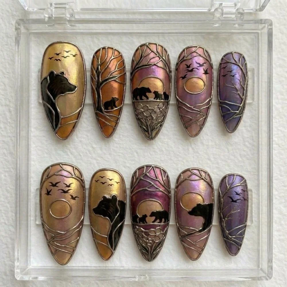 stained glass nails, press on nails, custom press on nails, fake nails, Nails Art, gold press on nails, 3d press on nails, luxury press on nails, handmade press on nails