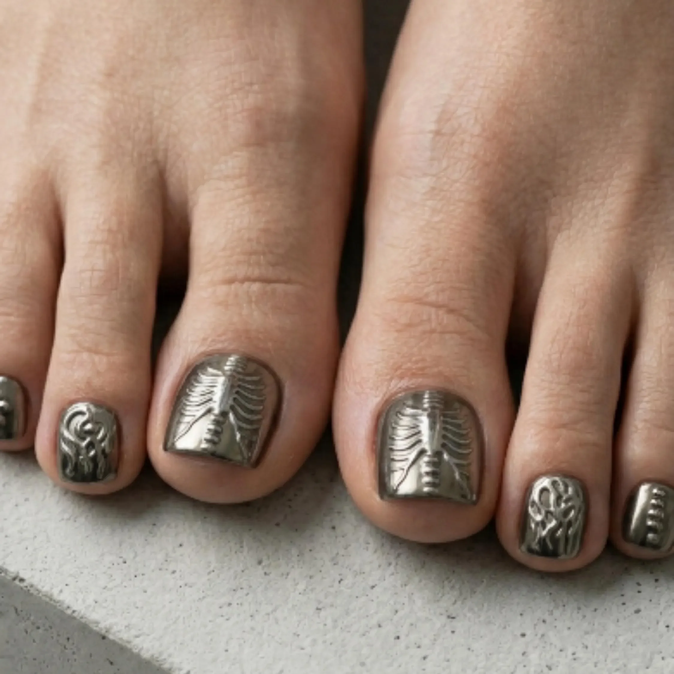 3D press on, skeleton toe nails, press on nails, custom press on nails, fake nails, Nails Art, stained glass nails, gold press on nails, 3d press on nails, luxury press on nails, handmade press on nails