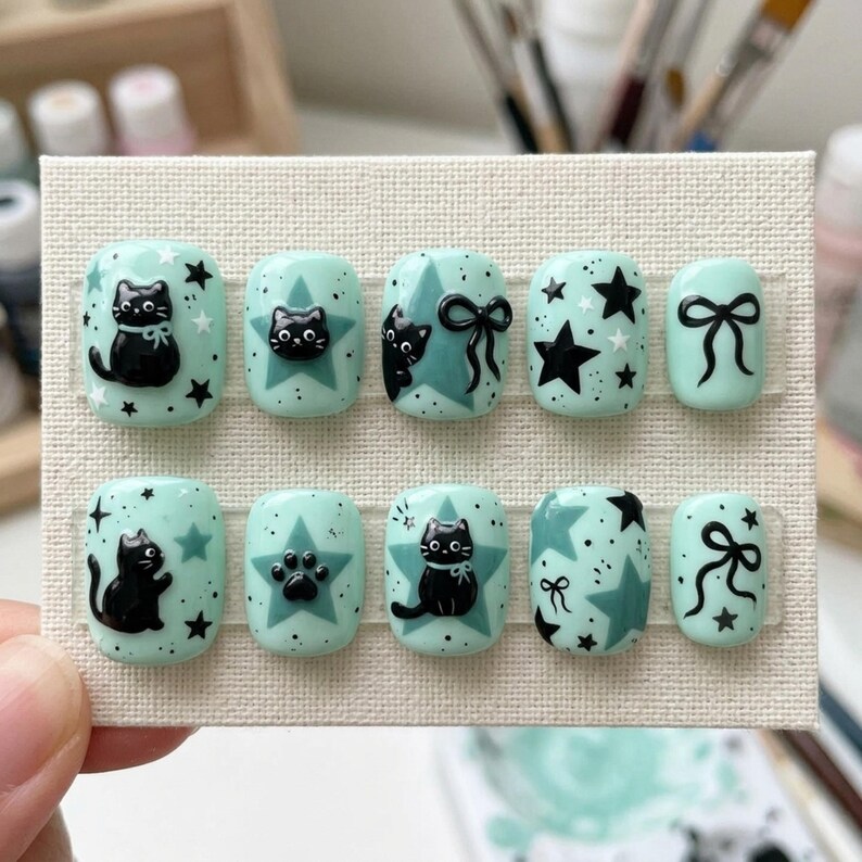press on nails, custom press on nails, fake nails, Nails Art, stained glass nails, gold press on nails, 3d press on nails, luxury press on nails, handmade press on nails