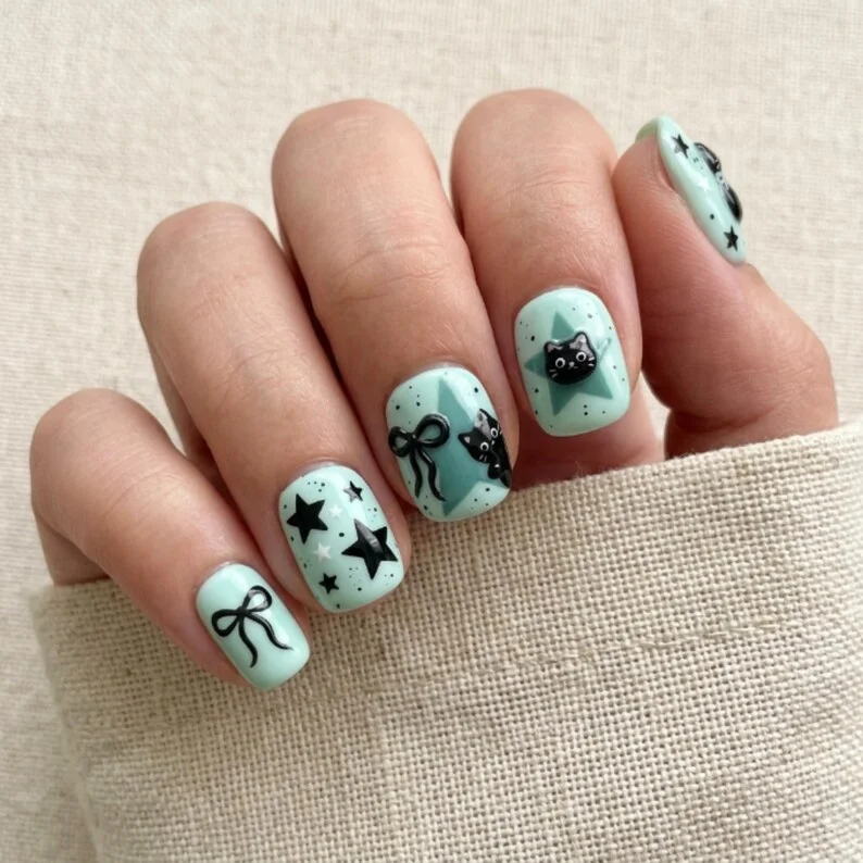 press on nails, custom press on nails, fake nails, Nails Art, stained glass nails, gold press on nails, 3d press on nails, luxury press on nails, handmade press on nails
