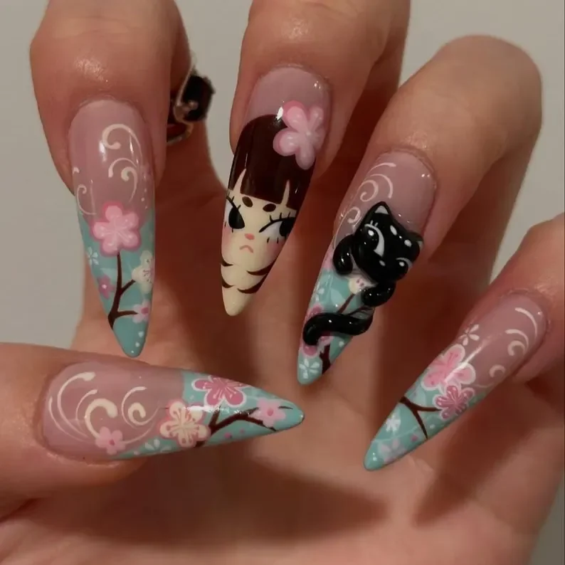 press on nails, custom press on nails, fake nails, Nails Art, stained glass nails, gold press on nails, 3d press on nails, luxury press on nails, handmade press on nails