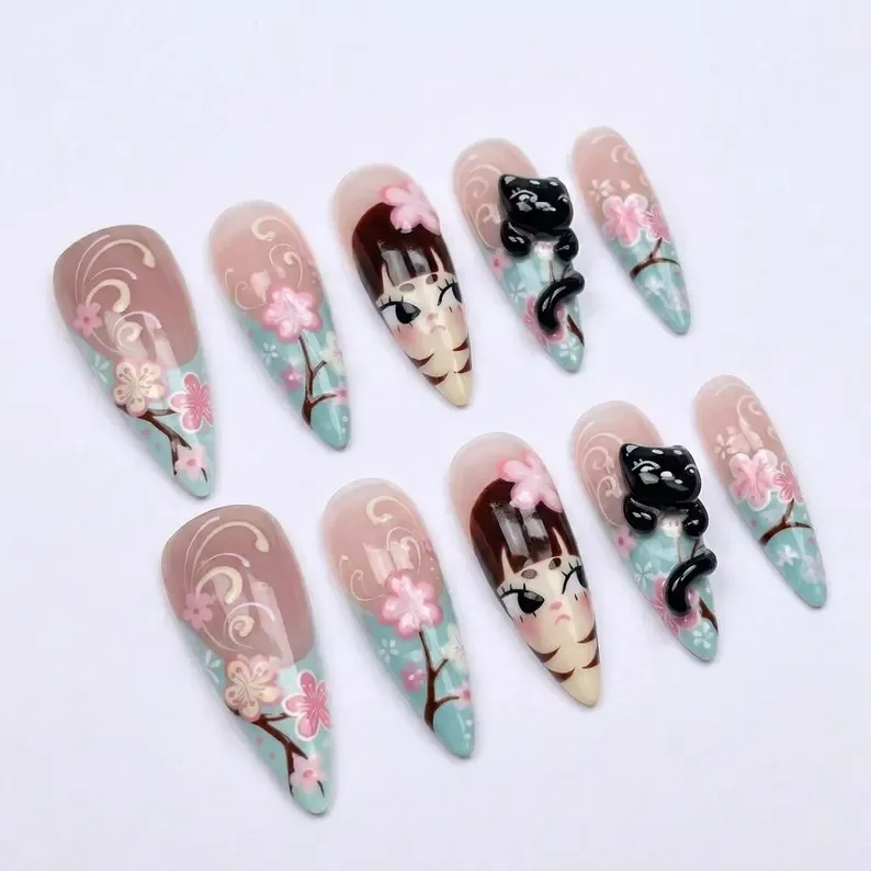 press on nails, custom press on nails, fake nails, Nails Art, stained glass nails, gold press on nails, 3d press on nails, luxury press on nails, handmade press on nails